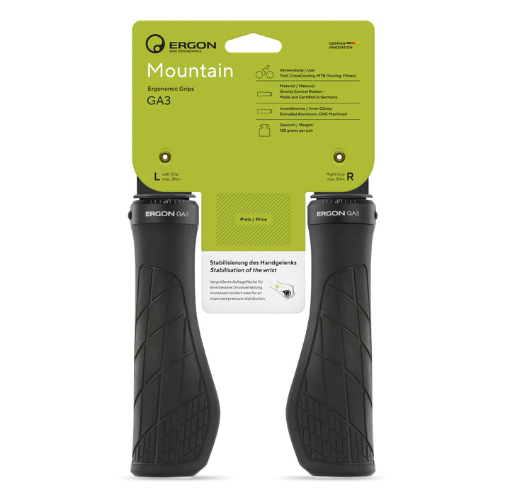 Ergon Grips Technical - Ga3 Large Noir Griffe, Schwarz, L Single, Single