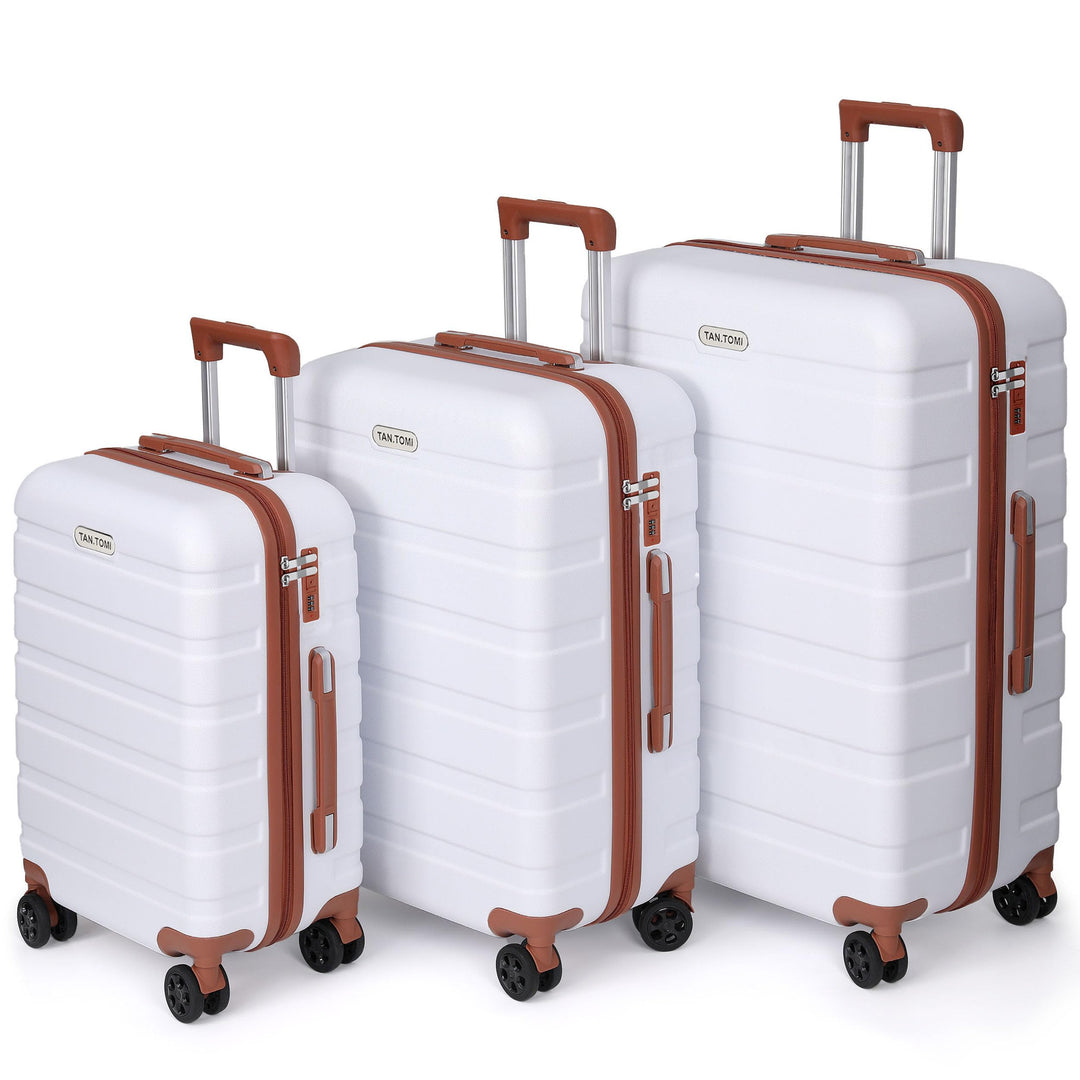 TANTOMI Kofferset 3-teilig, ABS Hartschalenkoffer Set, Reisekoffer Set mit Rollen, Gepäck-Sets (20/2