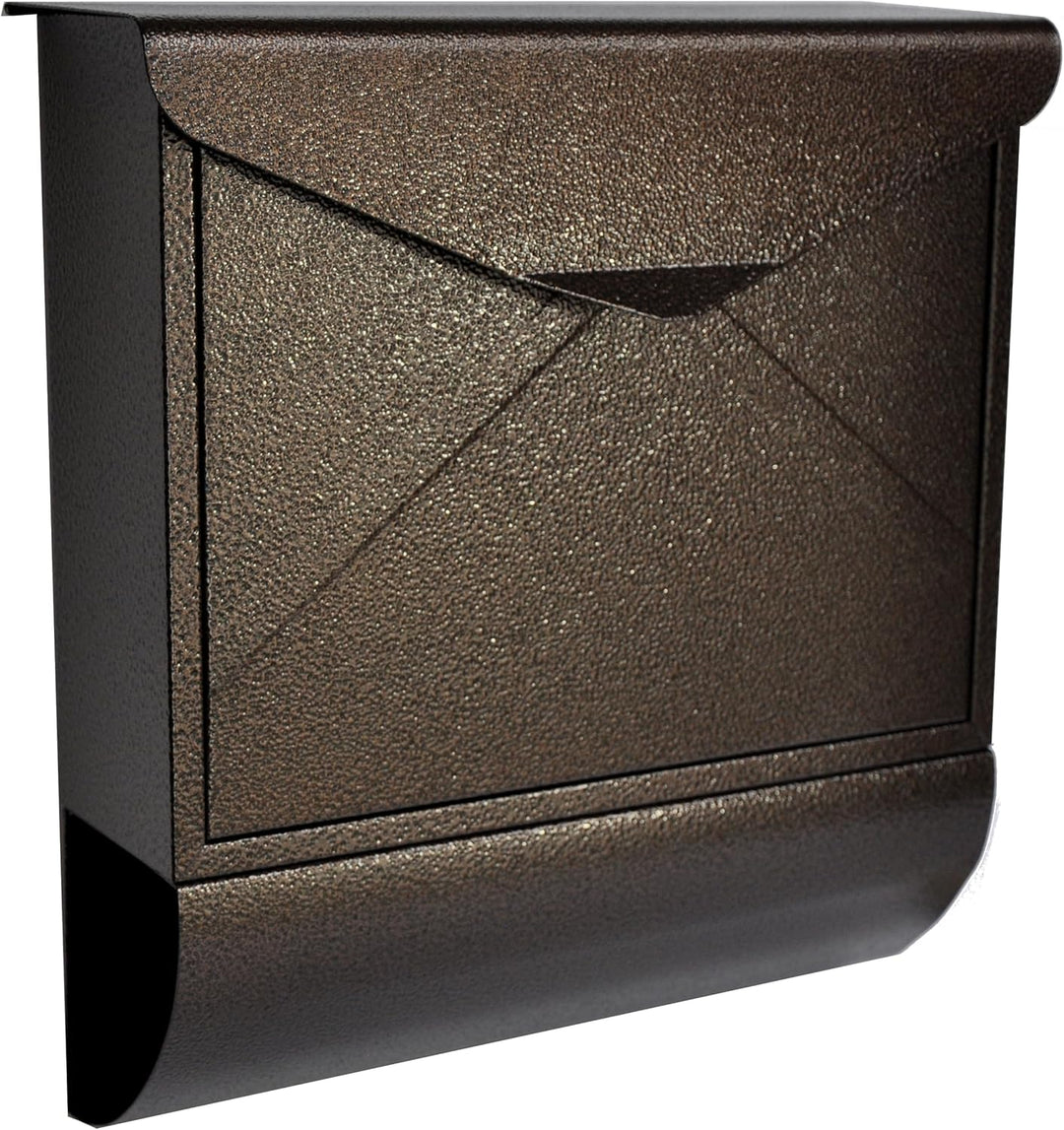 Designer Briefkasten Wandbriefkasten Postkasten mit Zeitungsrolle Zeitungsfach Braun Bronze Antik Br