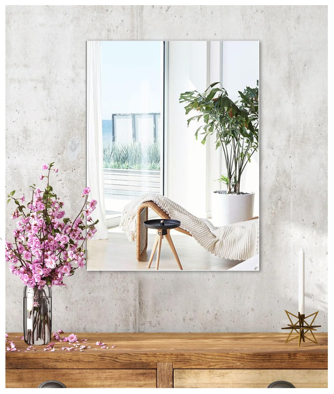 JMITHA Wandspiegel Asymmetrisch Spiegel Asymmetrisch Wandspiegel Selbstklebend Asymmetrischer Spiege