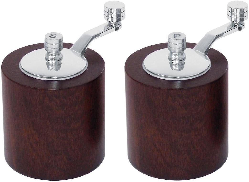 Olympia Salz- und Pfeffermühlen-Set aus dunklem Holz, Küchengewürzspender
