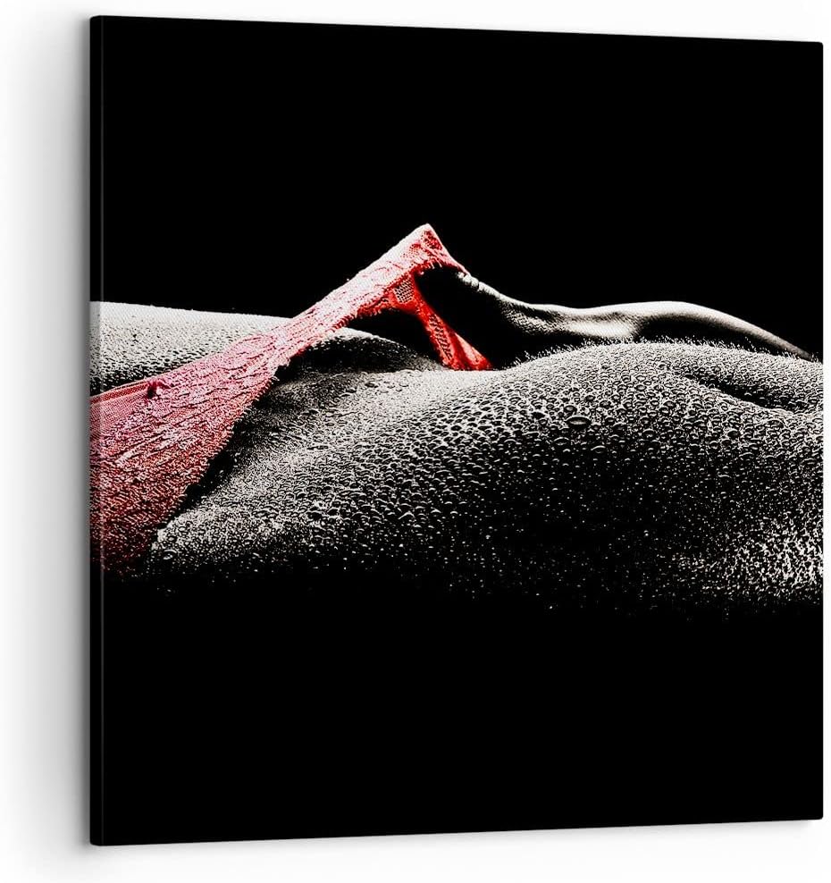 Bilder auf Leinwand Körper weibliches Modell Wassertropfen Leinwandbild 60x60cm Wandbilder Dekoratio