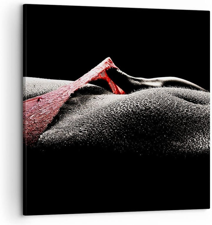 Bilder auf Leinwand Körper weibliches Modell Wassertropfen Leinwandbild 60x60cm Wandbilder Dekoratio