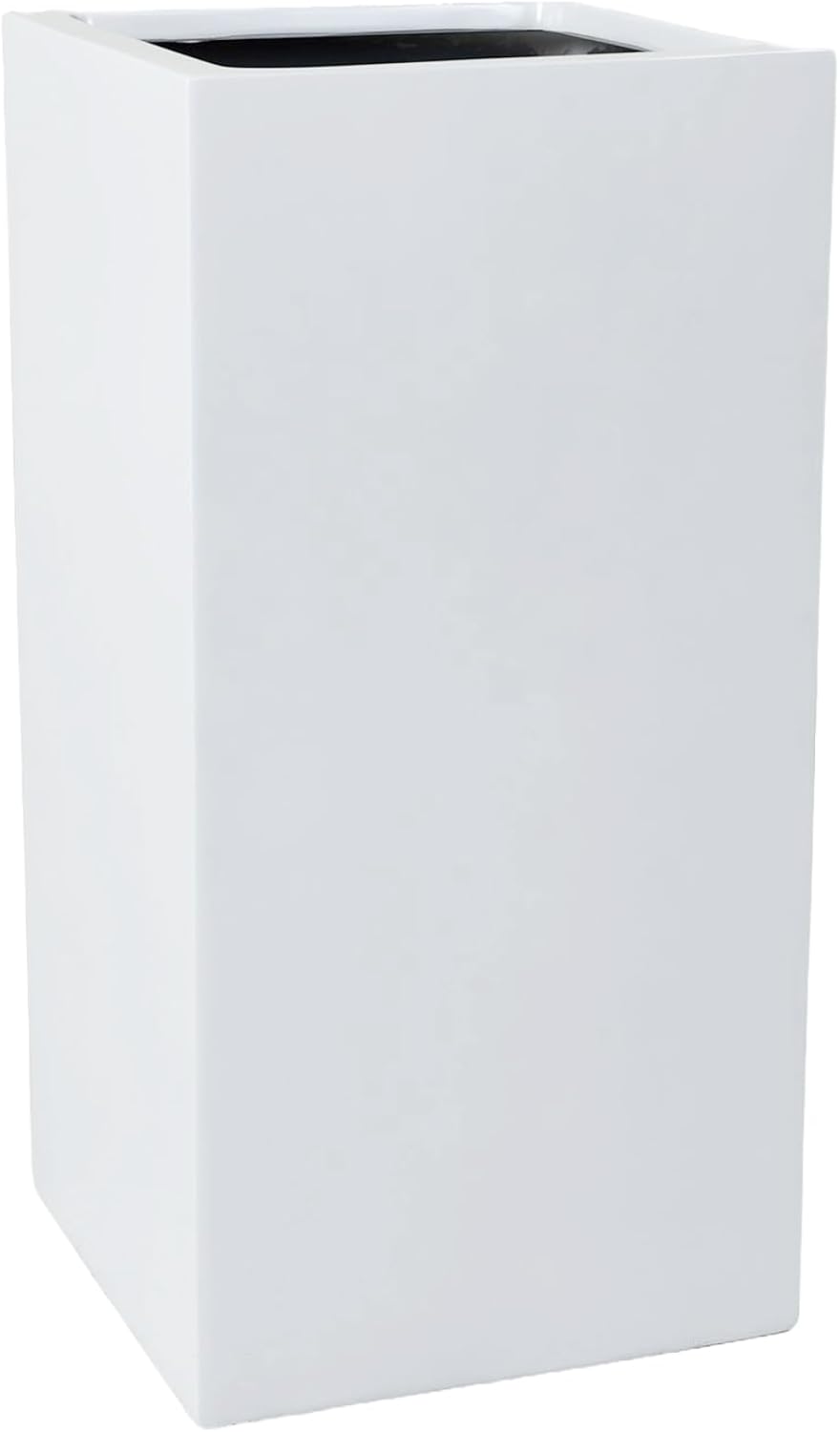 VIVANNO Pflanzkübel Pflanzgefäss Blumenkübel Fiberglas weiss matt Block - 40x40x80 cm Weiss Matt 80x