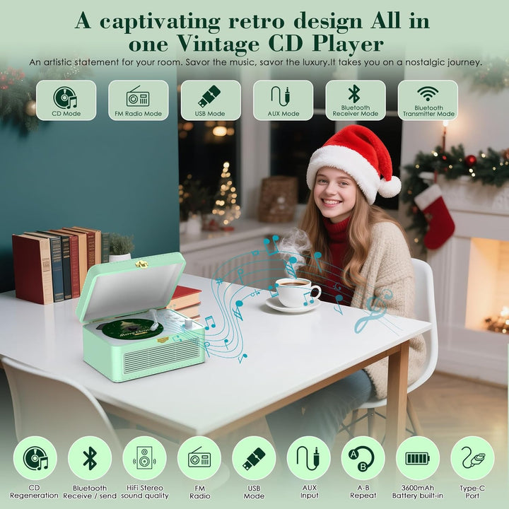 CD Player Tragbar Bluetooth: Kegaudio Radio mit CD-Player Tragbarer mit Lautsprecher Fernbedienung U