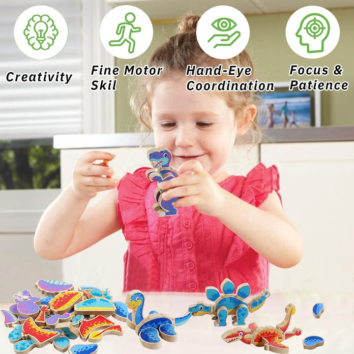 Dinosaurier Spielzeug, Dinosaurier Montage Spielzeug Dinosaurier Holzspielzeug Montessori Spielzeug