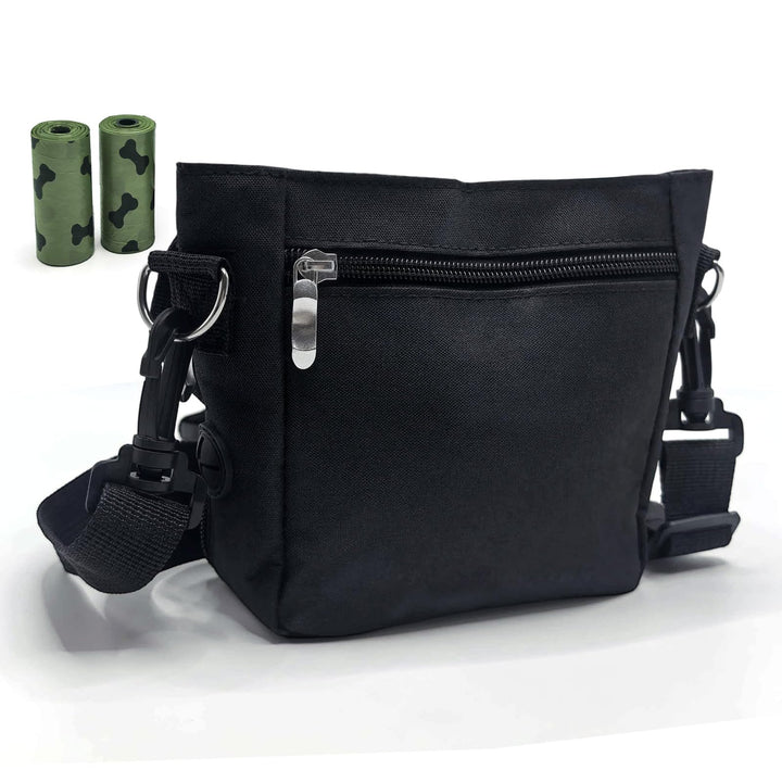 Leckerlitasche für Hunde mit Kotbeutel, Schwarz | Futterbeutel, Bauchtasche für Hunde Zubehör, Appor