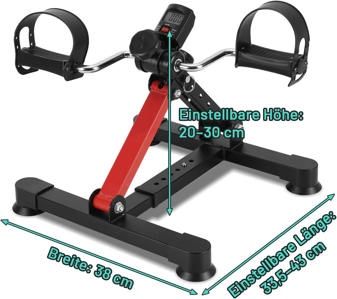 Mini Heimtrainer Beintrainer mit LCD-Monitor, Faltbar, Arm- und Beintrainer Fitnessgerät für Zuhause