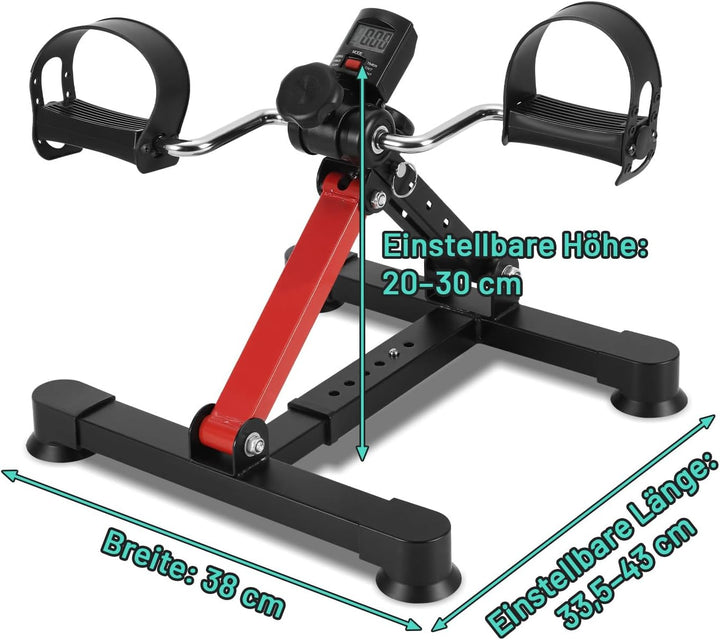Mini Heimtrainer Beintrainer mit LCD-Monitor, Faltbar, Arm- und Beintrainer Fitnessgerät für Zuhause