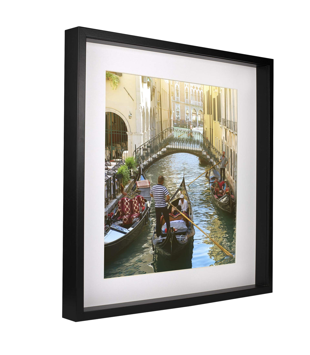 BD ART 50x50 cm gross Box 3D Objektrahmen Bilderrahmen mit Passepartout 40x40 cm, Schwarz Quadratisc