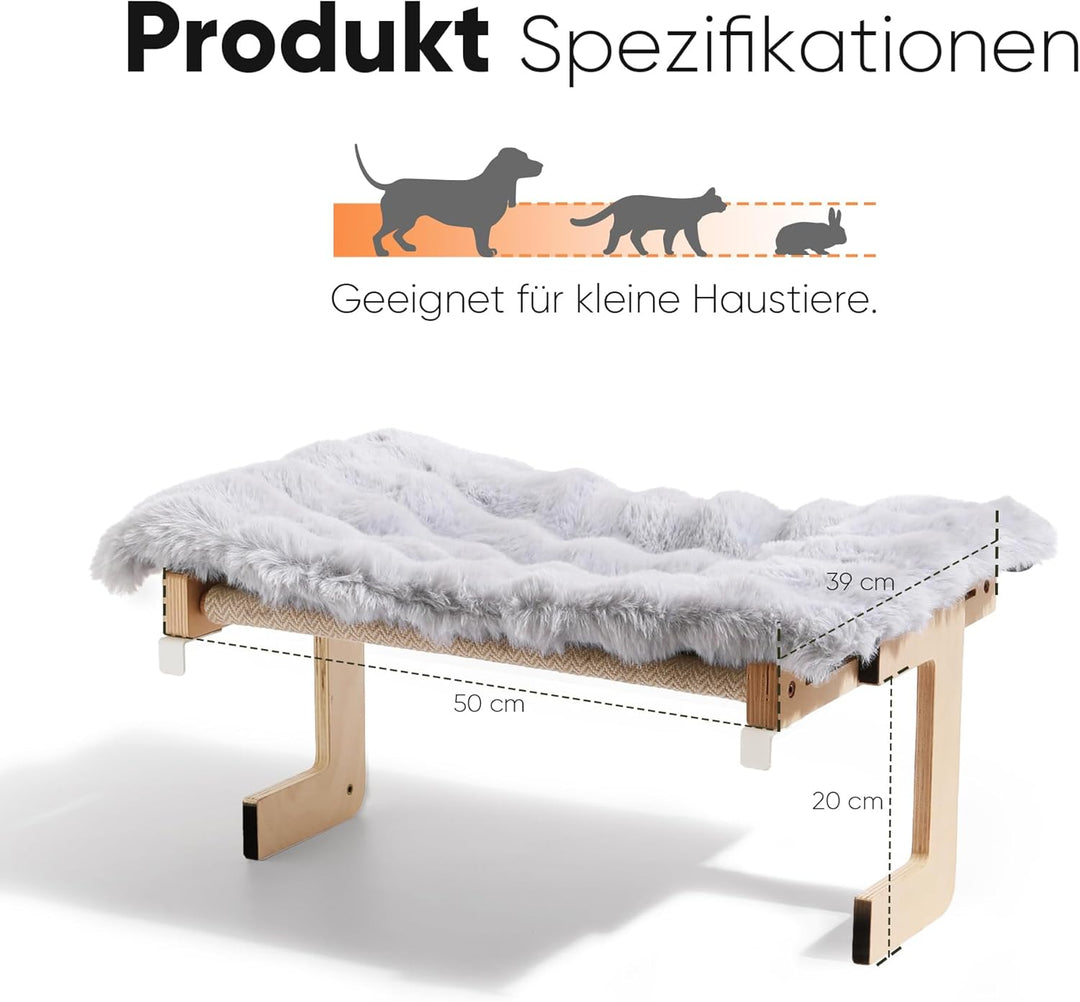 FUKUMARU Katzen Hängematte Fenster Katzenbett Fensterbank für Katzen, Fensterliege mit weichem Kisse