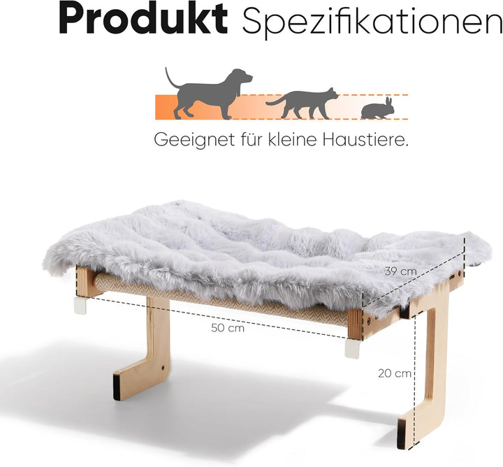 FUKUMARU Katzen Hängematte Fenster Katzenbett Fensterbank für Katzen, Fensterliege mit weichem Kisse
