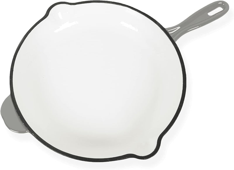ECHTWERK Bratpfanne aus Gusseisen mit Emaille-Beschichtung, Gusseisenpfanne, Ofenpfanne mit zwei Gri