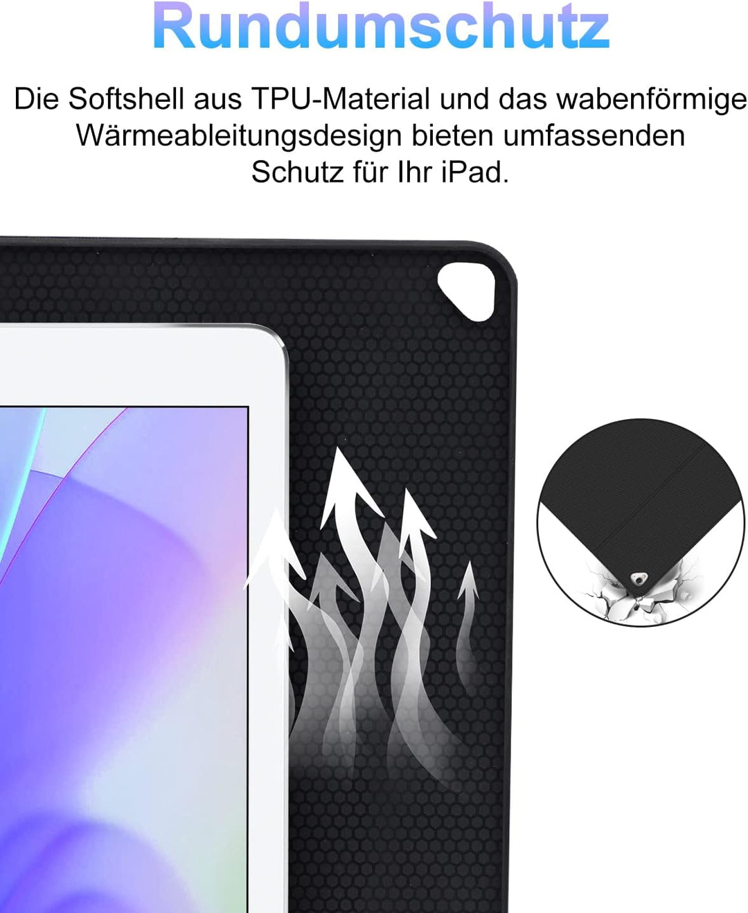 IVEOPPE Tastatur mit Touchpad Hülle mit iPad 2018 (6.Gen)/iPad 2017(5.Gen)/iPad Pro 9.7/iPad Air 2/i