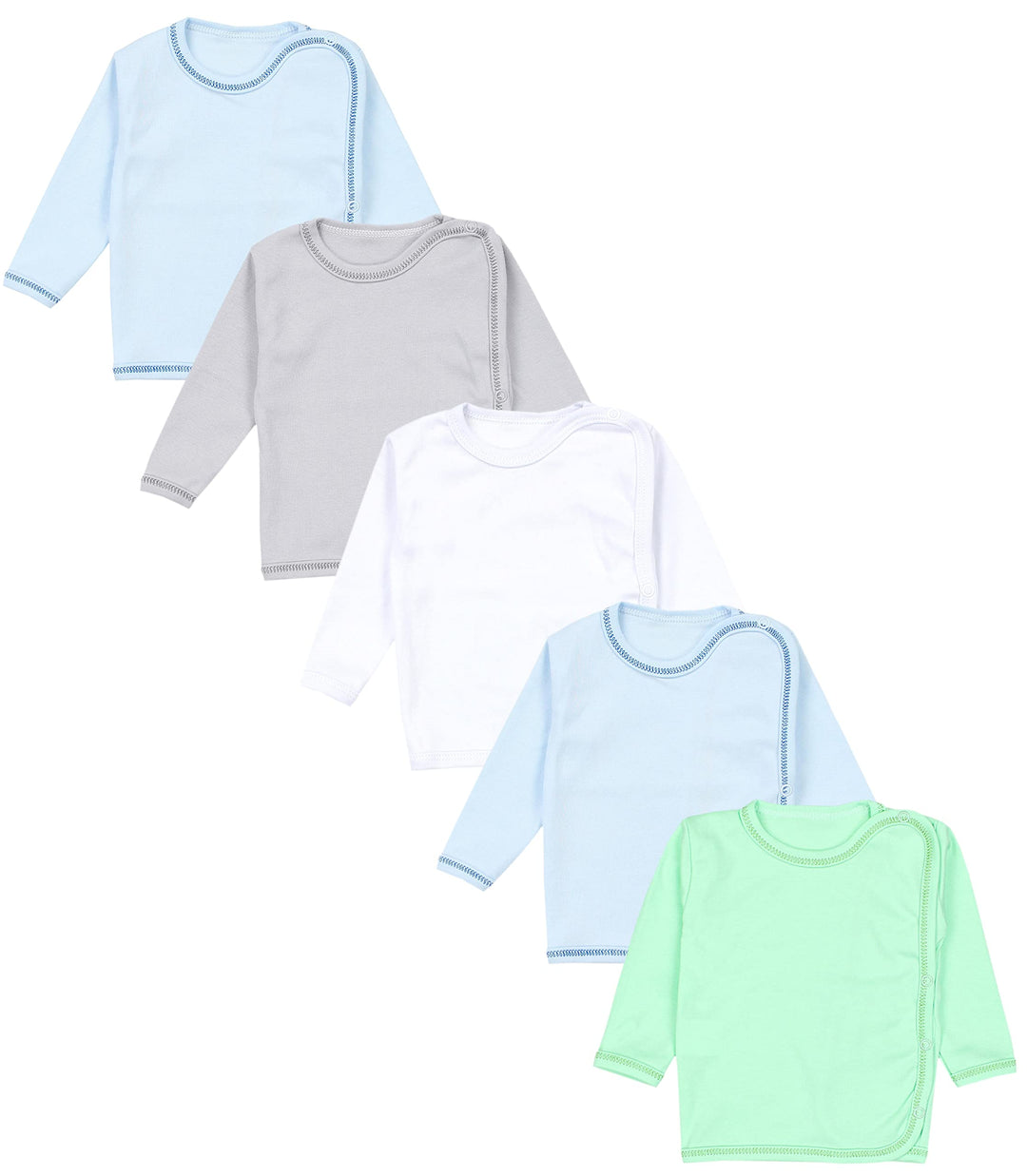 TupTam Unisex Baby Wickelshirt Langarm 5er Pack 50 Junge, 50 Junge