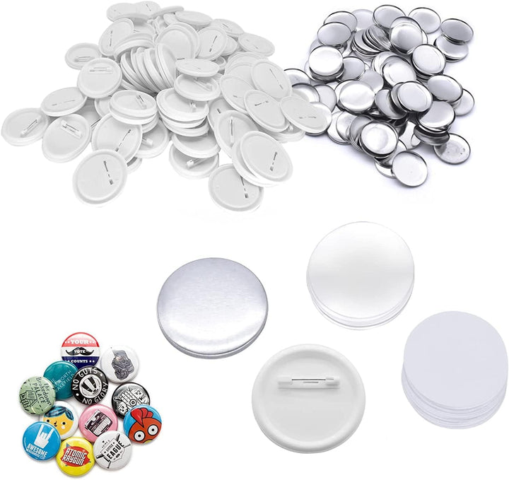 Buttonrohlinge, 200er Set 32mm DIY Pins Buttons Design EIN Abzeichen, Buttons Selber Machen, Button-