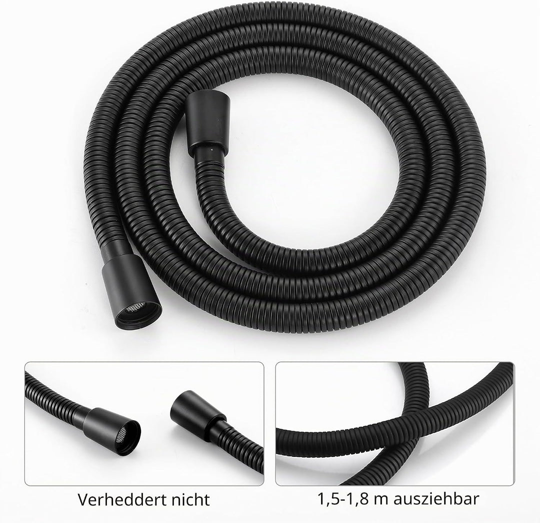 KES Duschkopf Handbrause Edelstahl Duschbrause Bad Brausekopf mit Duschkopfhalterung und Duschschlau