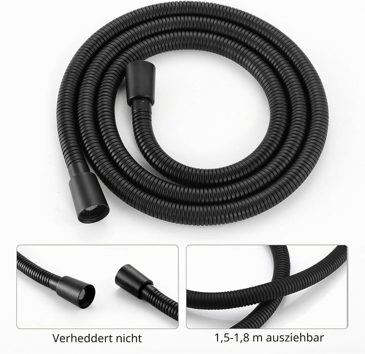 KES Duschkopf Handbrause Edelstahl Duschbrause Bad Brausekopf mit Duschkopfhalterung und Duschschlau