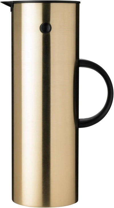 Stelton EM77 Isolierkanne, Kaffeekanne aus Kunststoff, Brushed Brass, 1 Liter