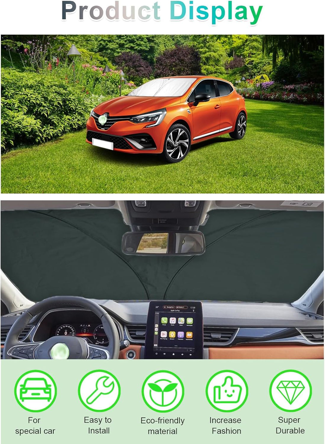 GAFAT Kompatibel mit Renault Clio 5 V 2020-2023 2024 Sonnenschutz Frontscheibe Innen, Clio 5 RS Line