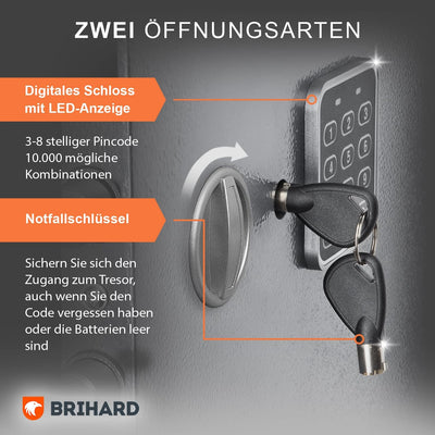 Brihard Betriebs Safe Elektronischer - 40x38x38cm Sicherheitsbox mit LED-Bildschirm, Digitalem Zahle