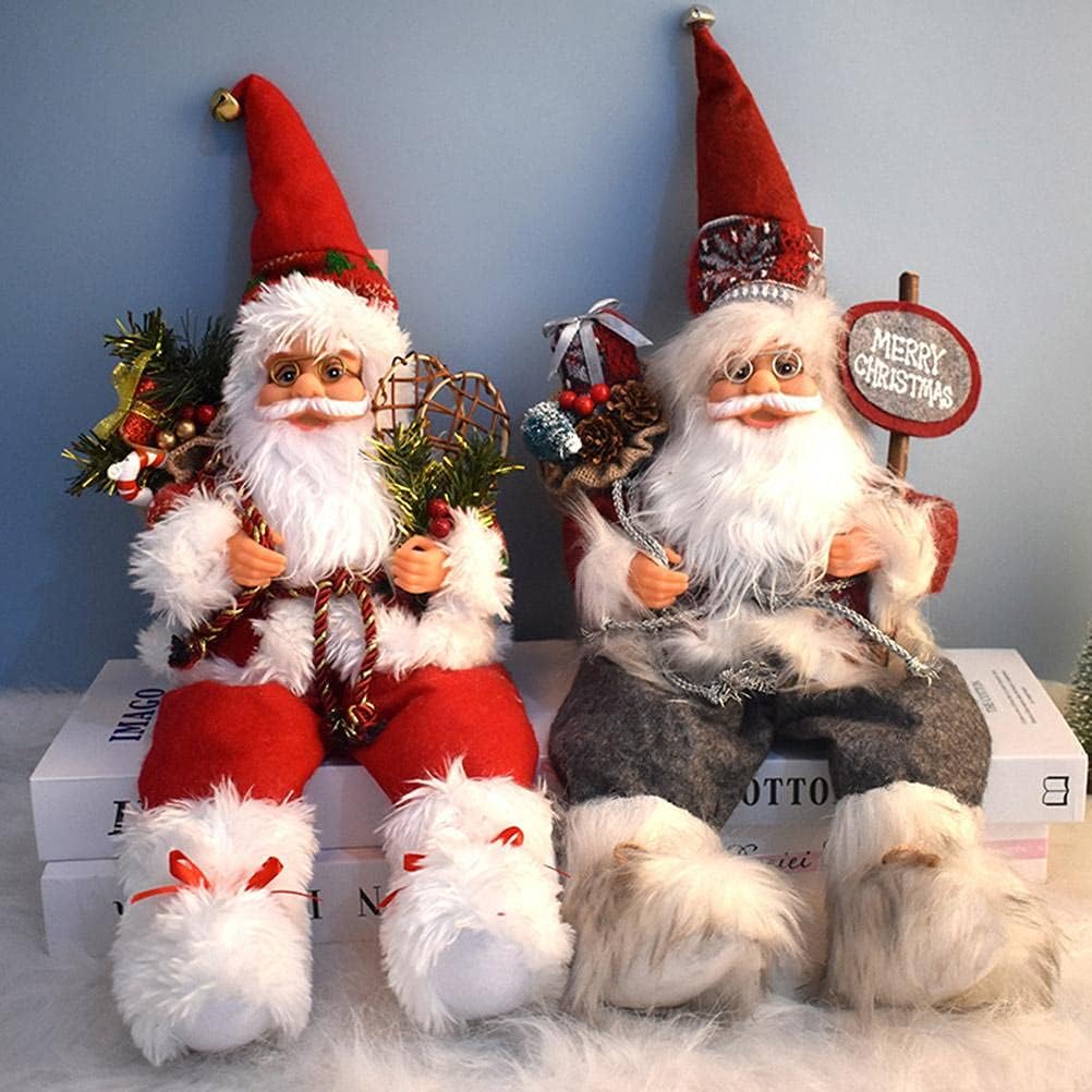 Hopowa Weihnachtsmann Sitzender Weihnachtsvitrine Dekoration 57cm Weihnachtsmann Dekofigur Nikolaus