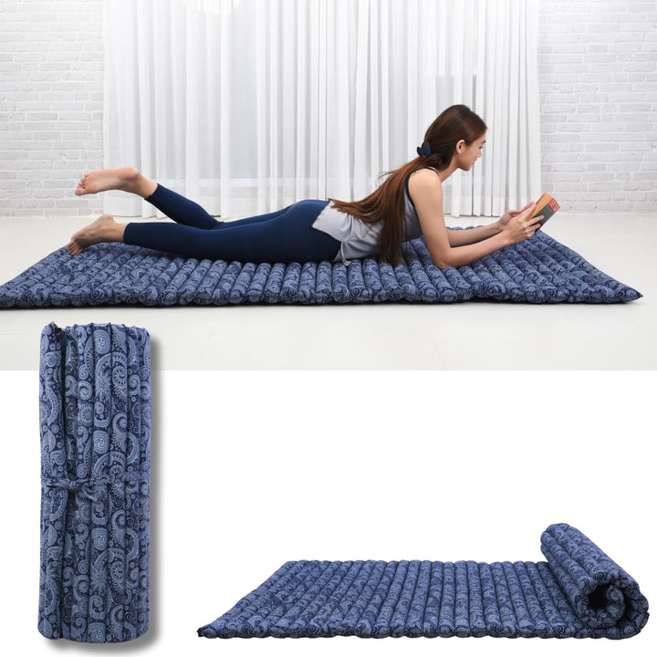 Leewadee Kapok Rollmatte – Handgefertigte Schlaf- & Relax Faltmatte aus Thailand, vielseitig als Gäs