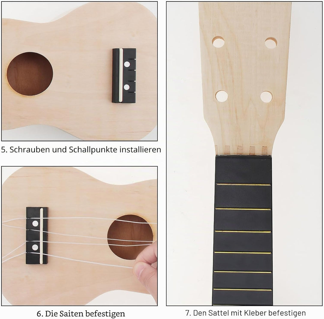 OriGlam DIY Ukulele Kit, machen Sie Ihre eigene Ukulele DIY Kit, Sopran Hawaii Ukulele, Ukulele, Haw
