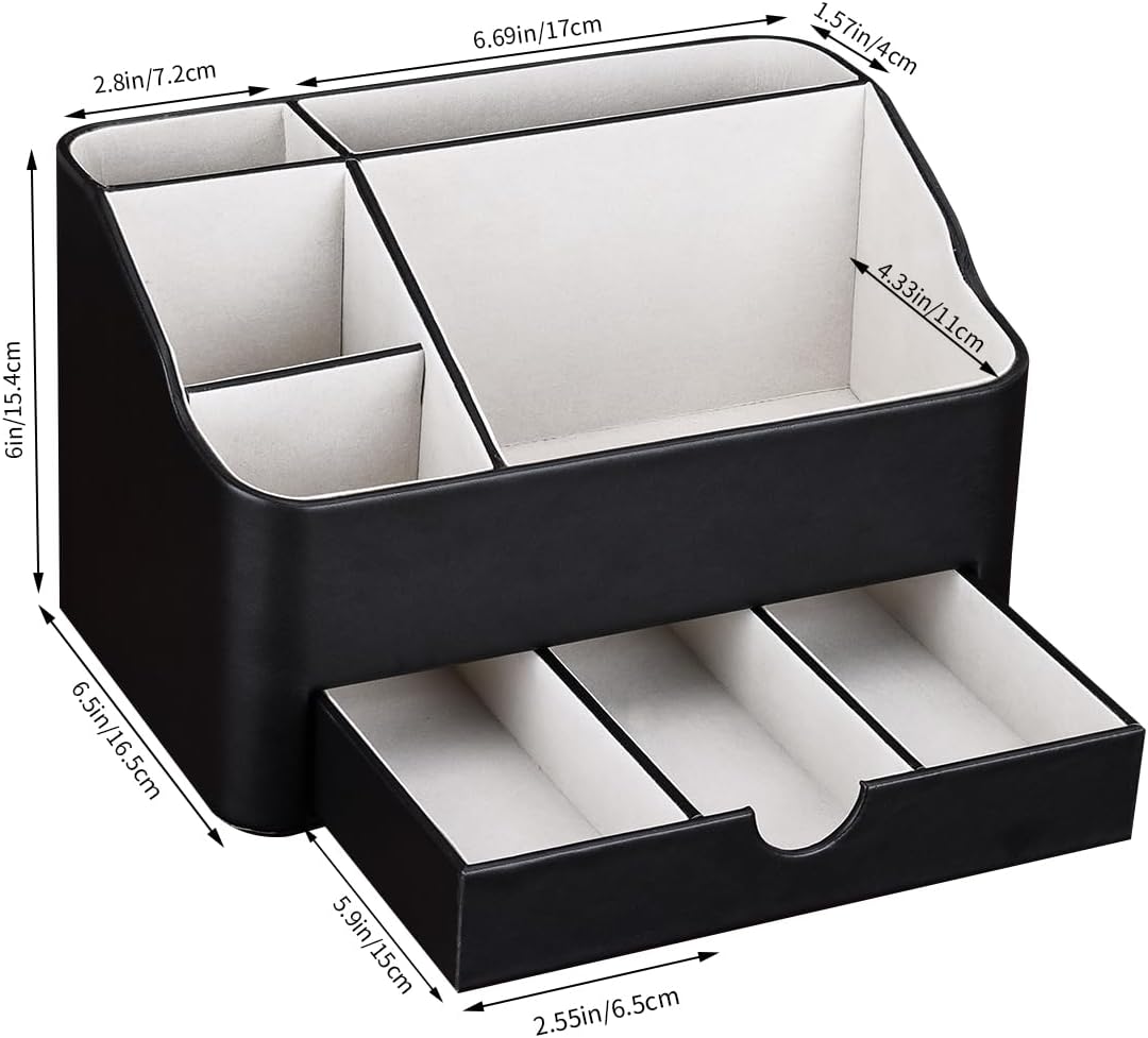 KINGFOM Büro Schreibtisch Organizer Mit 5 Fächern & Schubladen, Multifunktionales Ordnungssystem - S