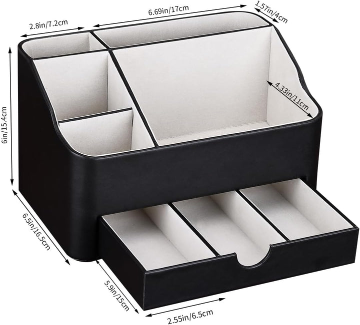 KINGFOM Büro Schreibtisch Organizer Mit 5 Fächern & Schubladen, Multifunktionales Ordnungssystem - S