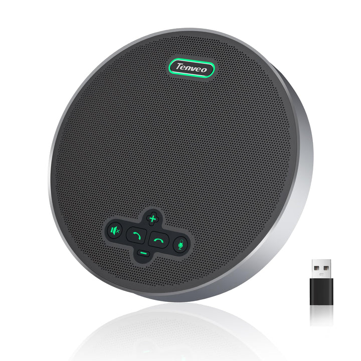 Tenveo M5B-W MagiCallpro Konferenzlautsprecher mit 8 AI-Mikrofonen, 360°-Raumerfassung, 18h Akku. Ko