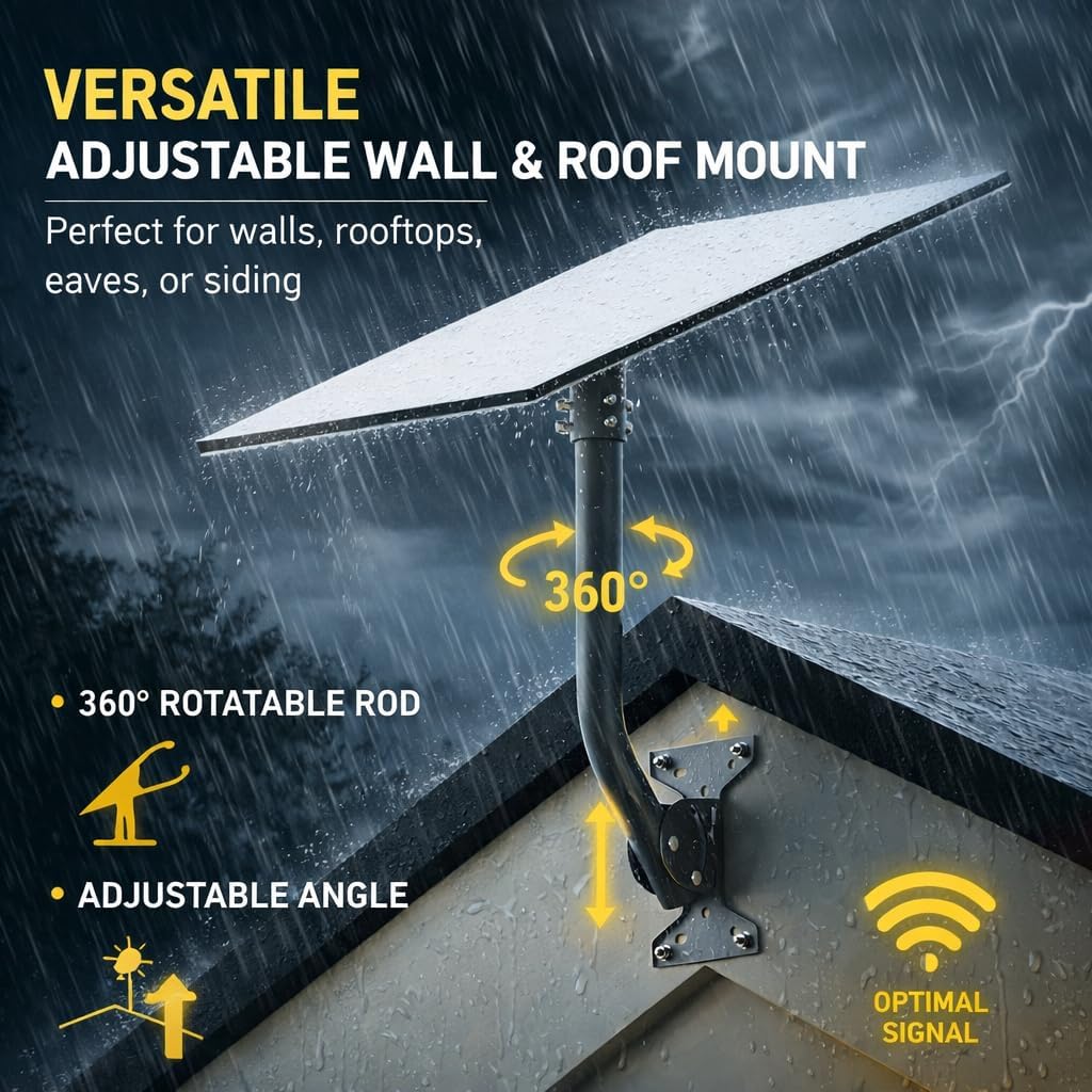 Starlink Halterung Gen 3 – kompatibel mit Standard 4 / 4X / V4 / Enterprise, Verstellbare Wand- &amp; Da