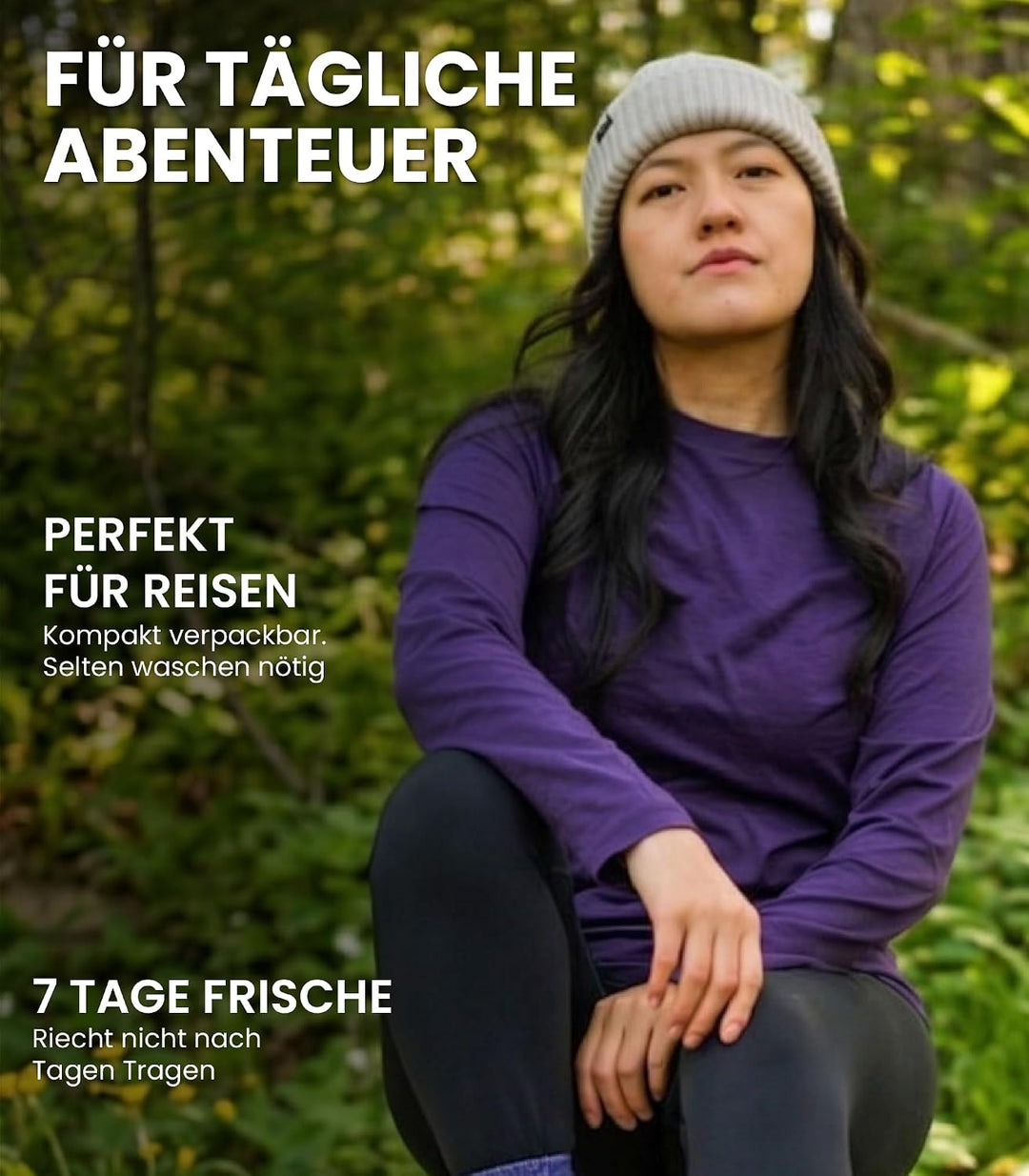 Merino.tech Merino Shirt Damen Langarm – Premium 100% Merino Unterwäsche Damen Langarmshirt, Sportun