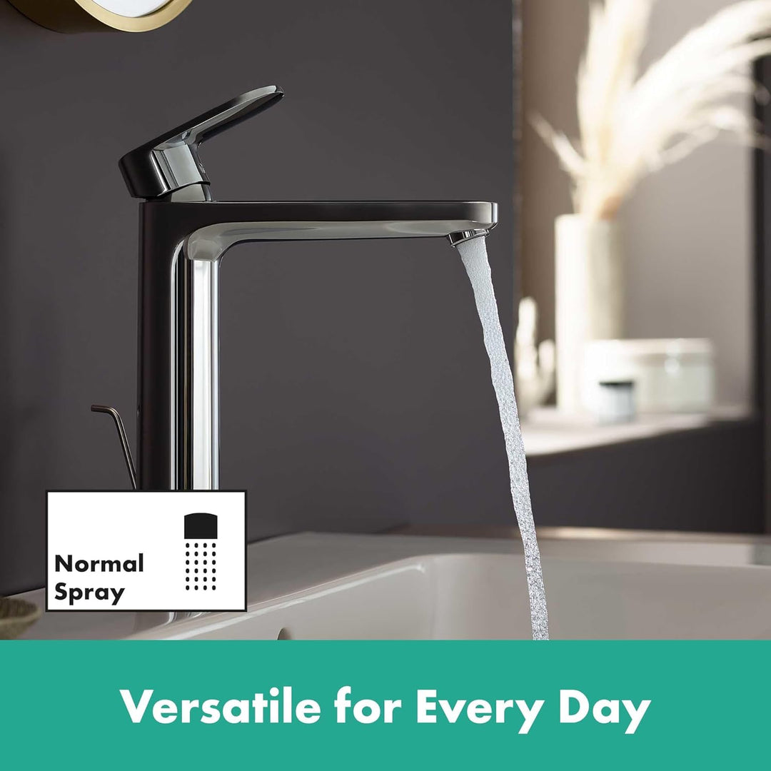 hansgrohe Vernis Blend - Waschtischarmatur mit Zugstangen-Ablauf, Wasserhahn Bad mit Auslauf Höhe 19