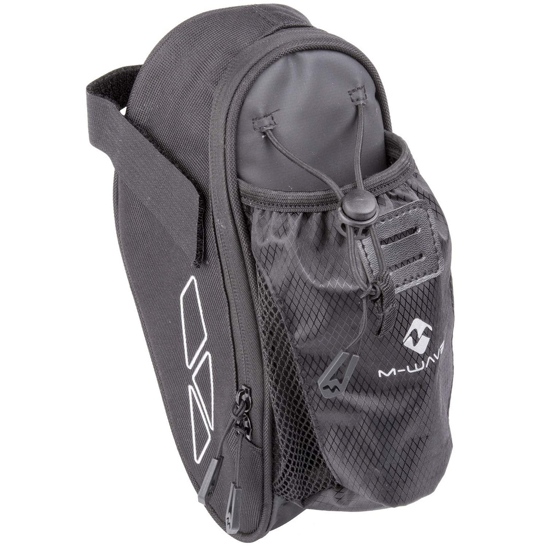 M-Wave Unisex – Erwachsene Amsterdam Bottle Fahrradsatteltasche, Schwarz