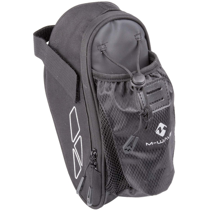 M-Wave Unisex – Erwachsene Amsterdam Bottle Fahrradsatteltasche, Schwarz