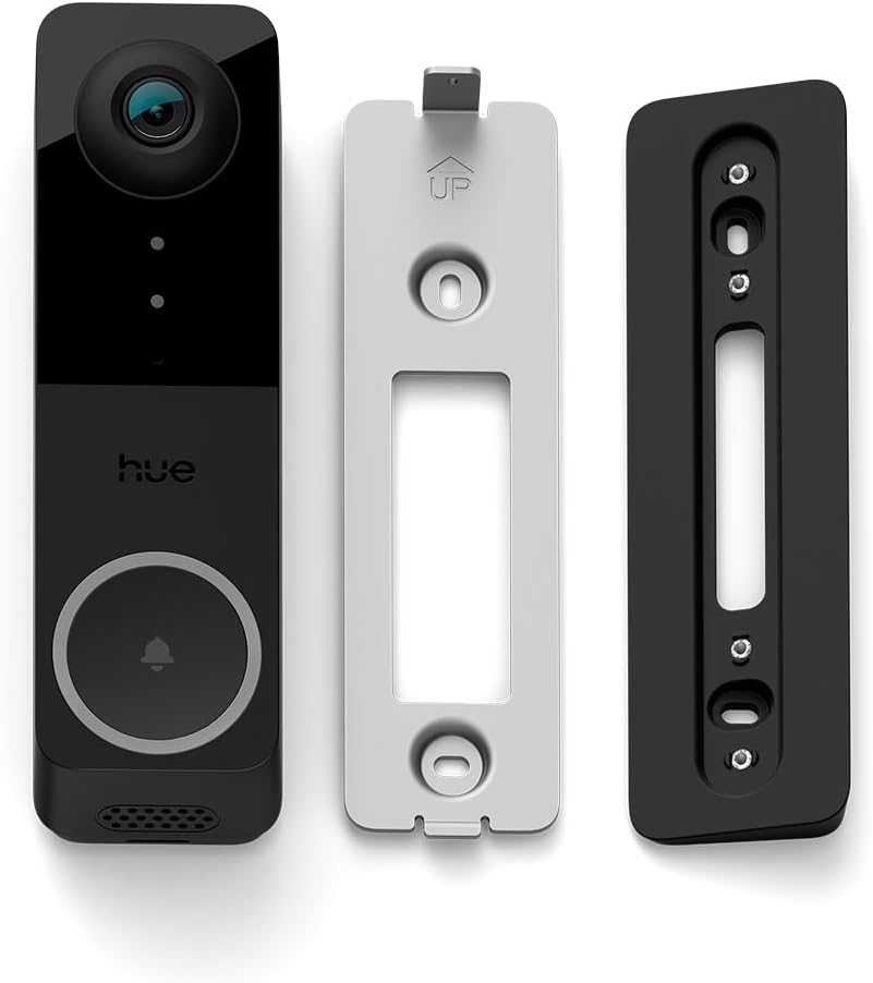 Philips Hue Secure kabelgebundene Video-Türklingel, 2K-Auflösung mit Weitwinkelansicht, Meldungsausl