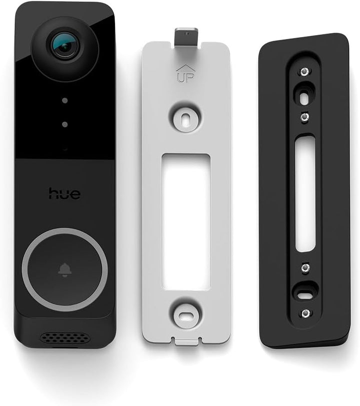 Philips Hue Secure kabelgebundene Video-Türklingel, 2K-Auflösung mit Weitwinkelansicht, Meldungsausl