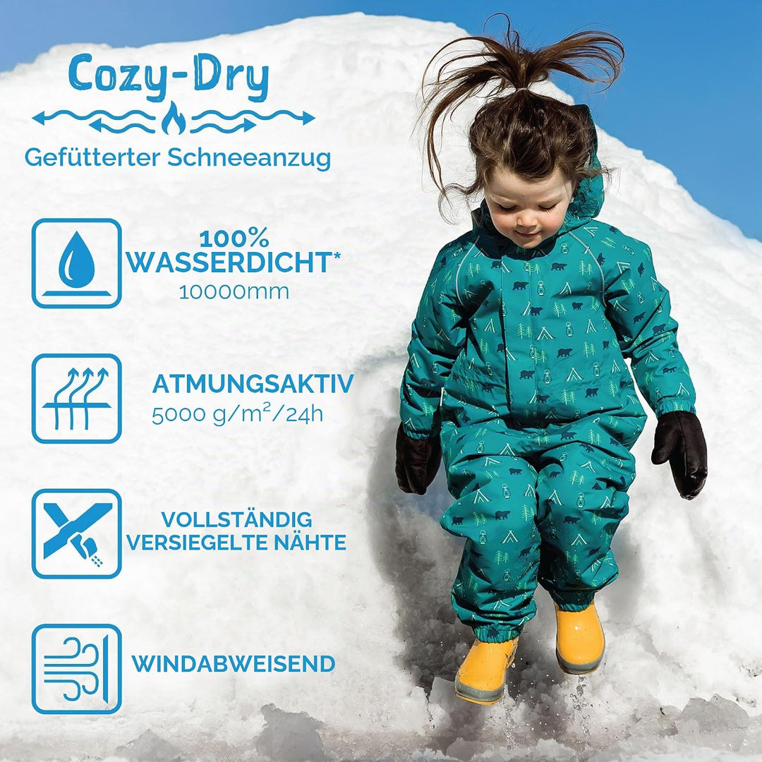Jan &amp; Jul Baby Toddler Puddle-Dry Rain-Suit, Waterproof and Breathable Fleece-lined: Prairie Flowers