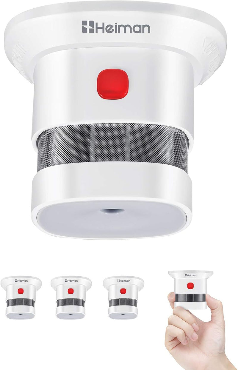 HEIMAN Mini Rauchmelder Feuermelder mit 10 Jahren Batterielaufzeit Brandmelder,TÜV und EN14604 Zerti