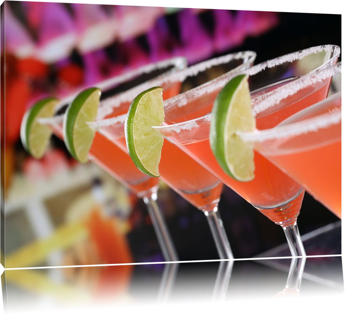 erfrischende Singapur Sling Cocktails Format: 100x70 auf Leinwand, XXL riesige Bilder fertig gerahmt