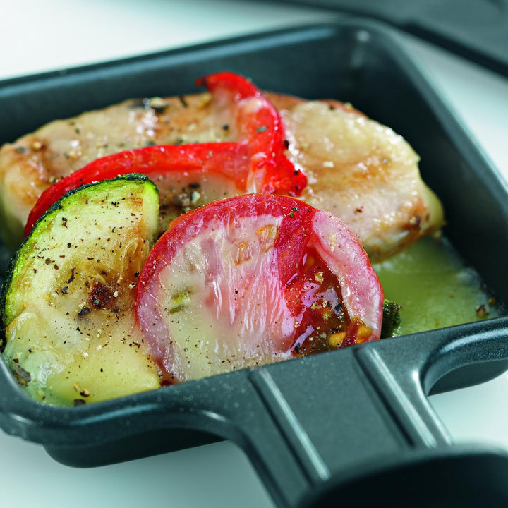 Kela 66663 Raclette/Heisser Stein Ceneri für 8 Personen, schwarz