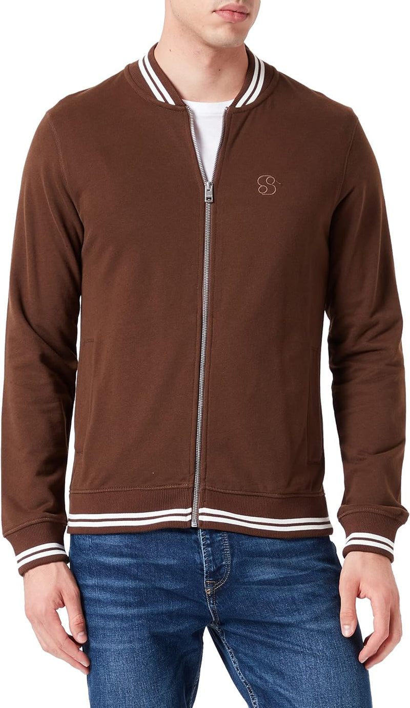 s.Oliver Herren Sweatshirt Jacke Langarm S Brown, S Brown