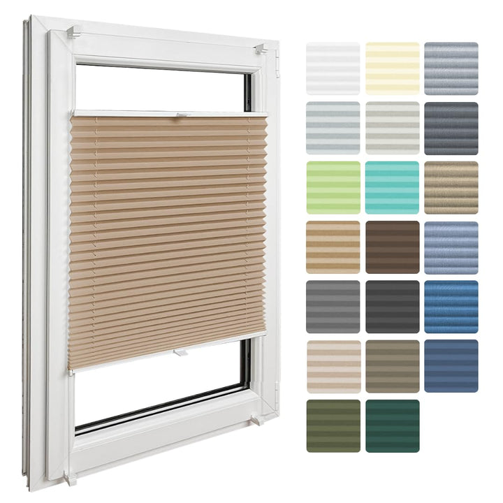 Home-Vision® Premium Plissee Faltrollo ohne Bohren mit Klemmfix (Beige, B60cm x H150cm) Modern Klemm