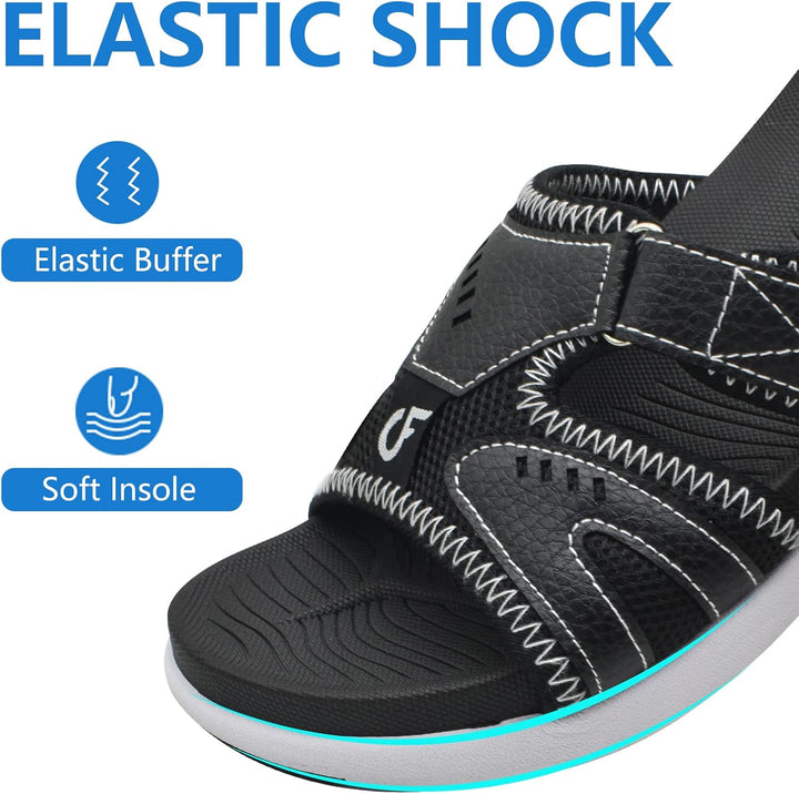 COFACE Herren Sport Recovery Sandalen Plantar Fasciitis weiche Polsterung leichtes Gewicht Bogen Unt