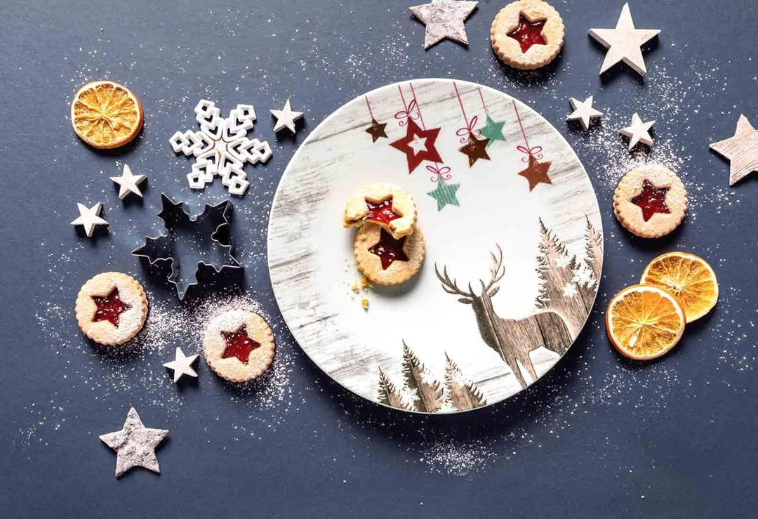 Seltmann Weiden Life Christmas Frühstücksteller 6er Set – Runde Kuchenteller Ø 22,5 cm | Elch- &amp; Ste