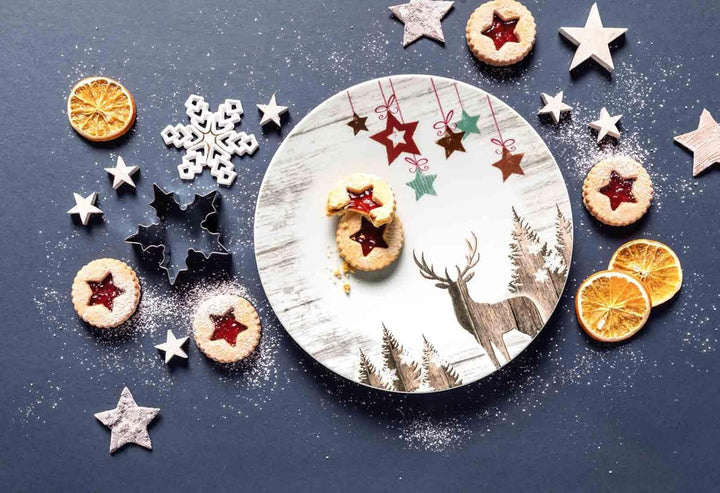 Seltmann Weiden Life Christmas Frühstücksteller 6er Set – Runde Kuchenteller Ø 22,5 cm | Elch- &amp; Ste