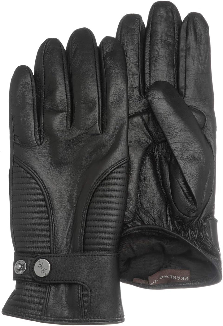 PEARLWOOD Herren Lederhandschuhe Jake für Biker Touchscreen fähig aus Schafleder L (9.5) Black (200)