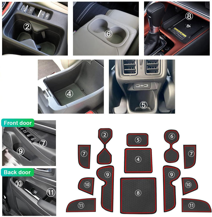 GAFAT Kompatibel mit Honda HR-V 2022 2023 Antirutschmatten, HRV 2022 Gummimatten, Mittelkonsole Getr
