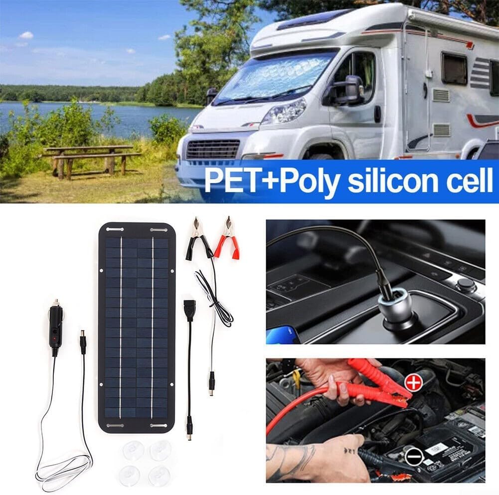 Solar-Batterie-Ladegerät, 30 W, Solarpanel, 12 V, Erhaltungsladegerät, Batterie-Ladegerät-Set, Maint